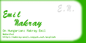 emil makray business card